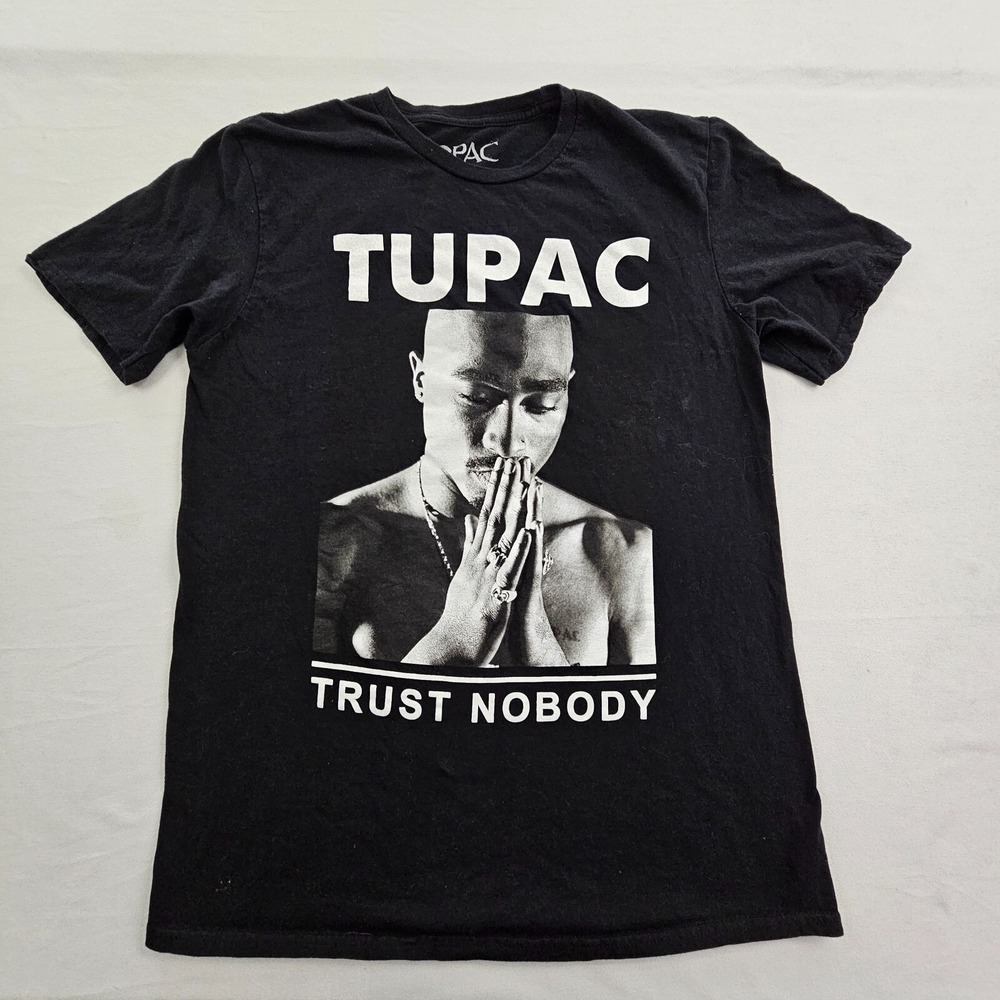 Tupac Trust Nobody Black Short Sleeve Cotton T-Shirt Men's M